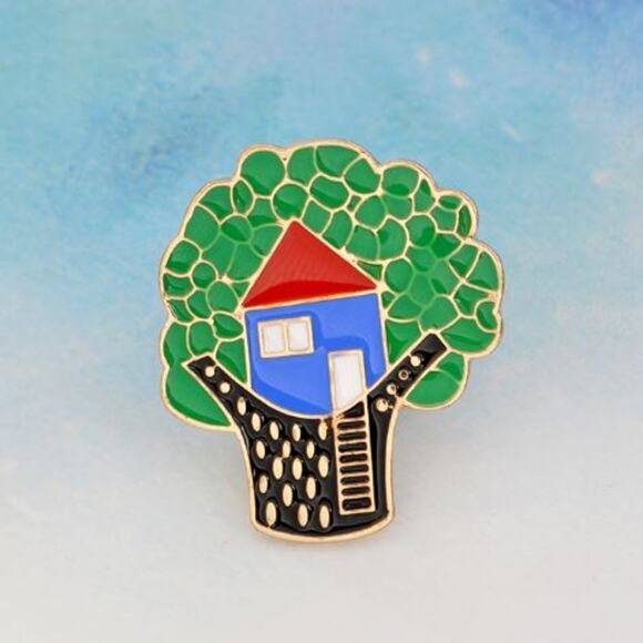Tree House Pin Brooch Treehouse - Picture 1 of 3